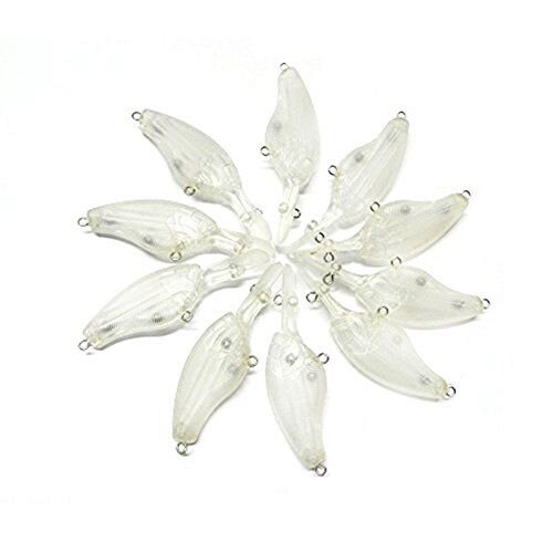 LENPABY 10PCS Fishing lures Clear Plastic Unpainted Crankbait Fishing Lures Blank Lure Bodies for Making Lures 9cm/3.54"/10g LENPABY 10PCS Fishing lures Clear Plastic Unpainted Crankbait Fishing Lures Blank Lure Bodies for Making Lures 9cm/3.54"/10g