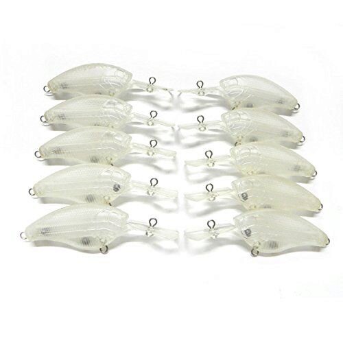 LENPABY 10PCS Fishing lures Clear Plastic Unpainted Crankbait Fishing Lures  Blank Lure Bodies for Making Lures 9cm/3.54"/10g