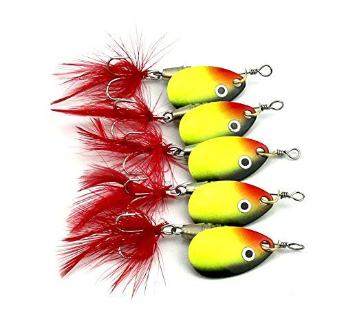 LENPABY 10pcs Spoons Fishing Kit//Trout Spinner Kit//5.7CM Spinnerbaits3.8G Spoon Bait for Perch