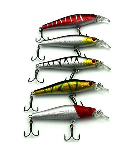 6PCS Lot Crankbait 8cm//8.5g Minnow Fishing Lure Hook Tackle Hard Bait Wobbler