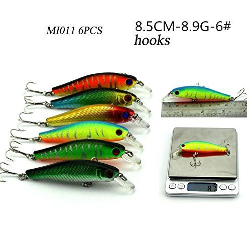 6PCS/Lot 4.2cm/3.1g Minnow Bait Fishing Lure Trout Crankbait Hooks Bass Popper 
