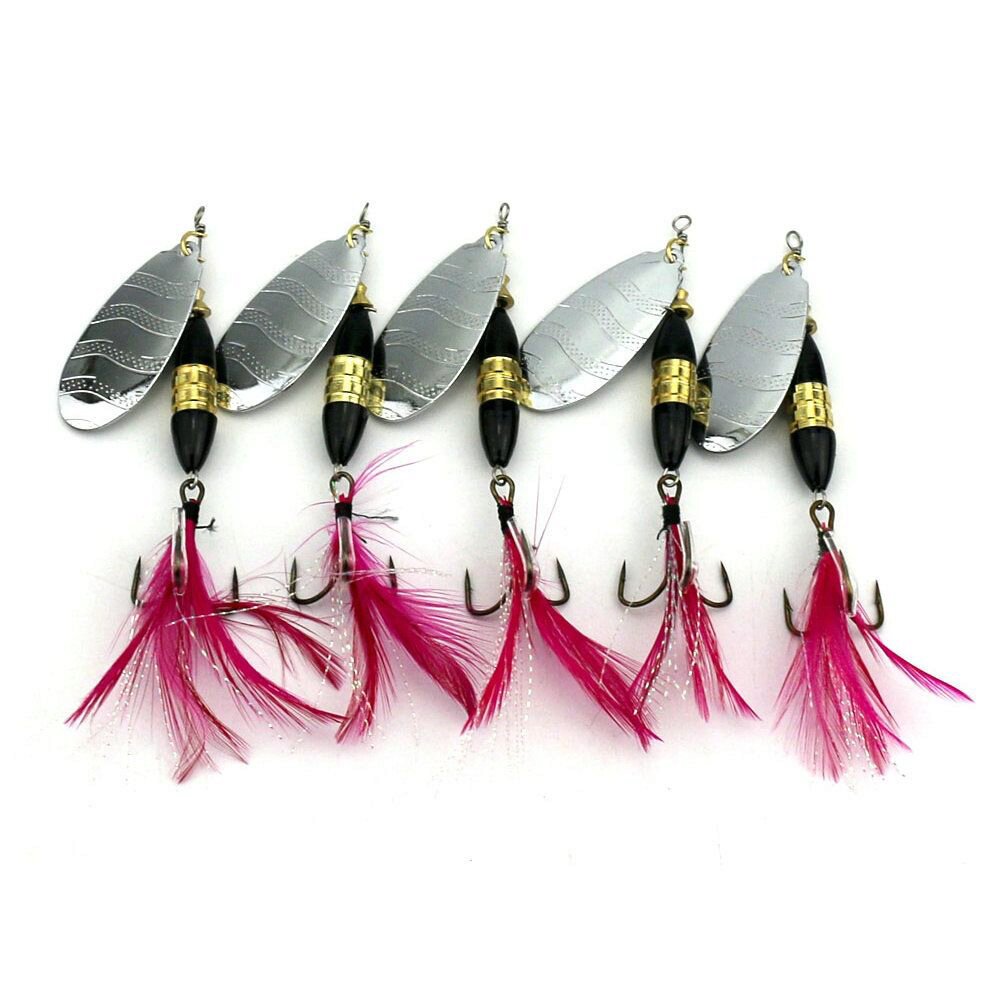 5Pcs Trout Spoon Spinner Fishing Lure Spoon Artificial Sequin Bait Hook Tackle Fashion Frontier