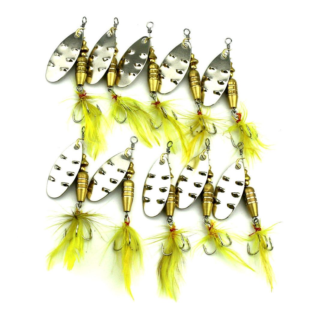 4pcs Spinner Bait Spoon Lure Fishing Artificial Baits Hard Lures Hooks *DC