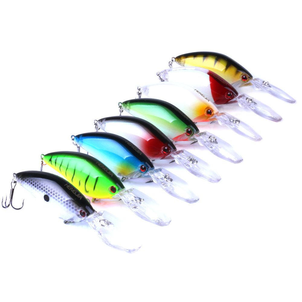 8PCS Lot Fish Bait 7.5cm/5.1g Minnow Fishing Lure Hook Tackle Hard  Crankbait Set