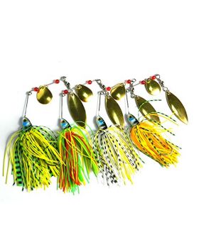 LENPABY 8pcs Buzzbait Spinner lead head fishing Bait Fishing Lures with Holographic Painted Blades for Bass Trout Pike fishing tackles 17.4g