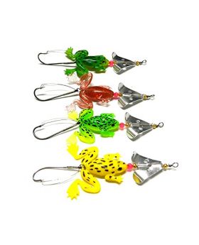 LENPABY 8pcs/lot Topwater Soft Frog Fishing Lures Baits Bass Crankbait Tackle 9cm/3.54"/6.2g