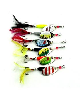 LENPABY 6pcs spinnerbaits hard metal spinner kit trout bass fishing lures wobbler fishing tackles