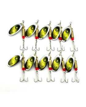 LENPABY 10PCS  Lures Spinners Spinnerbaits  metal fishing spoons bait Sequin fishing lures 7cm Blade Spinner Baits8.8g Fishing Lures Bass Spoon Crank Bait Saltwater Freshwate  Tackle Hooks