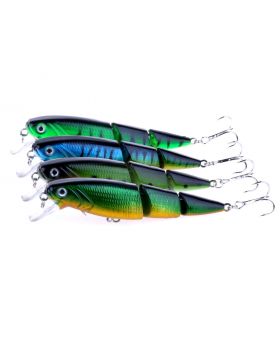 LENPABY Crank Bait Wobbler Fish 4PCS 10.5CM 10.5CM Multi Jointed Topwater Life like Trout Swimbait  With Hooks Carp Pike Bass Fishing Tackle ToolFishing Bass Lures