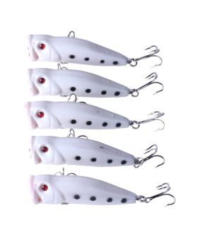 LENPABY 5PCS Popper Floating Lure 7.5CM 10G Artificial Fishing Lures Kit  3D Fishing Eyes Popper Crankbait Vibe Sinking Lure for Bass Trout Walleye RedfishSurface Topwater Hard Fishing