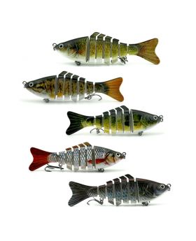 LENPABY Crank Bait Wobbler Fish 5PCS 15.4G10cm Multi Jointed Topwater Life like Trout Swimbait  With Hooks Carp Pike Bass Fishing Tackle ToolFishing Bass Lures