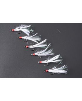 LENPABY 10# fishing jigs 40pcs Feather Fishing Treble Hooks for Saltwater Freshwater High Carbon Steel different Fish Hook