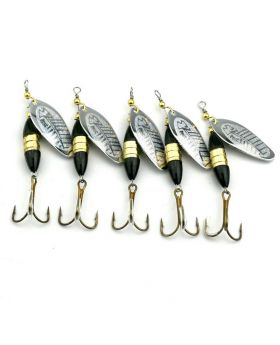LENPABY 5PCS  Lures Spinners Spinnerbaits  metal fishing spoons bait  Sequin fishing lures 8.5cm Blade Spinner Baits18g Fishing Lures Bass Spoon Crank Bait Saltwater Freshwate  Tackle Hooks