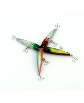 LENPABY 4PCS 6.6G 6.5CM  Treble Hooks Fishing Tackle Set  Popper Swimbait with Realistic 3D Tridimensional Design