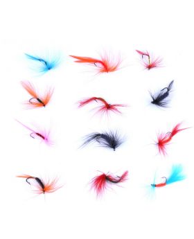 LENPABY 15.8g 24PCS Fly Fishing Dry Flies Lure fishing jigs Artificial Bugs Pack, Trout Bait Dry Fly Fishing Hooks Lures Kit with Case Box