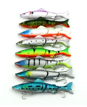 LENPABY Crank Bait Wobbler Fish 8PCS 12.5CM 17.7G Multi Jointed Topwater Life like Trout Swimbait  With Hooks Carp Pike Bass Fishing Tackle ToolFishing Bass Lures
