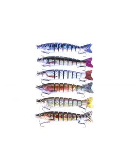 LENPABY Crank Bait Wobbler Fish 6PCS 18G 12.7CM Multi Jointed Topwater Life like Trout Swimbait  With Hooks Carp Pike Bass Fishing Tackle ToolFishing Bass Lures