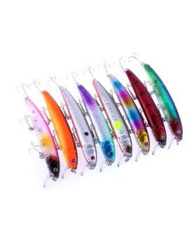 LENPABY 8PCS Hard Baits Minnow Fishing Lures Crankbaits Set Fishing Inshore Large Hard Bait Minnow Lures with Three Triple Pronged Hooks 6cm- 9.8g