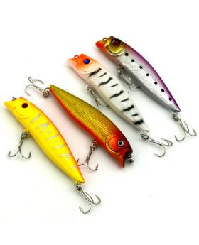 LENPABY 4PCS Popper Floating Lure  11G 9.5CM Lure Bait Surface Topwater Hard Fishing Popper Swimbait with Realistic 3D Tridimensional Design  Treble Hooks Fishing Tackle Set

Surface Topwater Hard Fishing