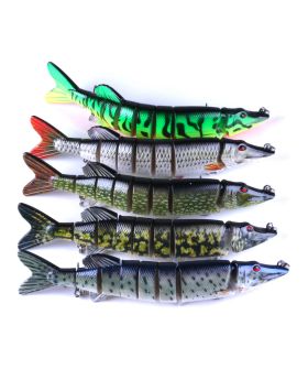 LENPABY Crank Bait Wobbler Fish 5PCS 20.5cm 69g Multi Jointed Topwater Life like Trout Swimbait  With Hooks Carp Pike Bass Fishing Tackle ToolFishing Bass Lures
