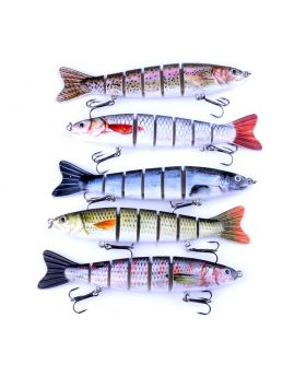 LENPABY Crank Bait Wobbler Fish 5PCS 13CM 21G Multi Jointed Topwater Life like Trout Swimbait  With Hooks Carp Pike Bass Fishing Tackle ToolFishing Bass Lures