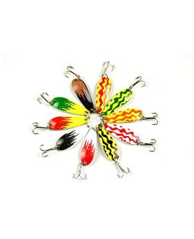 LENPABY 10pcs Mini Fishing Casting Metal Spoon Lure Grasshoppers Shape for Bass Trout and Pike 4.3cm/1.69"/6g