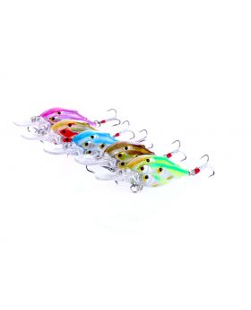 LENPABY 5PCS Fishing Lures Large Hard Bait Minnow VIB Lure Topwater Lures  Group Fish Minnow Plastic Fishing Bait for Bass Trout Freshwater and Saltwater 6G 6.5CM
