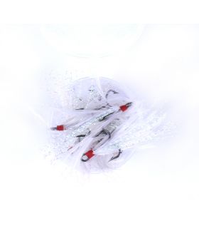 LENPABY 4# fishing jigs 40pcsFeather Fishing Treble Hooks for Saltwater Freshwater High Carbon Steel different Fish Hook