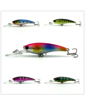 LENPABY 10PCS Artificial Fishing Lures Kit 3D Eyes Hard Minnow Floating Deep Diver For Saltwater Freshwater Fishing Lures Minnow Floating Deep Dive Crankbait 8G-9CM