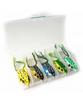 lenpaby 5pcs frog lure ray frog topwater fishing crankbait lures artificial soft bait 5 5cm 8g soft tube bait especiallyfreshwater soft bai musky tackle box spitted weedless bas for bass snakehead